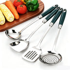 4-Piece 304 Stainless Steel Kitchen Utensil Set – Spatula, Soup Spoon & Frying Spatula