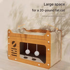 2-in-1 Cat Scratching Board & Post with Lounge Bed | 4 Styles