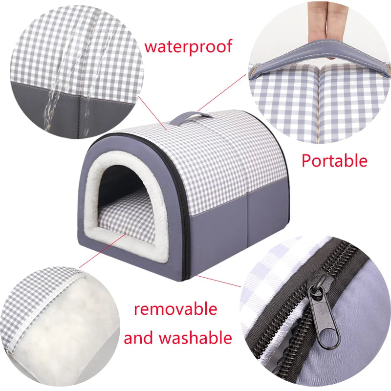 Soft Foldable Dog Cave Bed – Cosy Sleeping House for Small & Medium Dogs and Cats