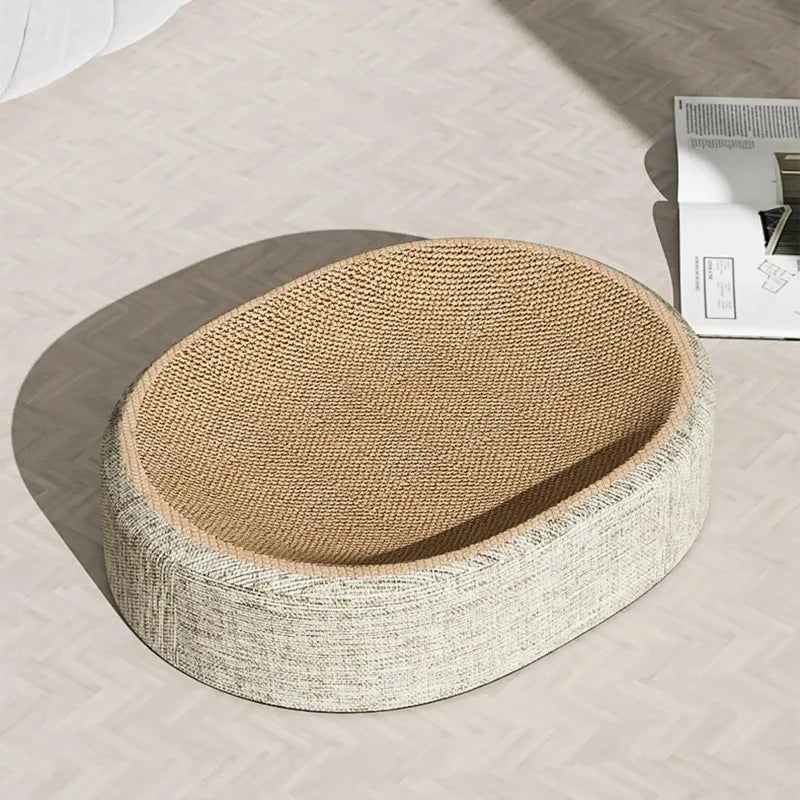 2-in-1 Oval Cat Scratching Board & Lounge Bed | Corrugated Cardboard