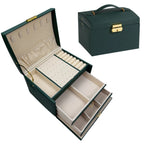 Three-Layer Locking Jewellery Box with Arch Lid – Faux Leather, Velvet Interior, 4 Colours