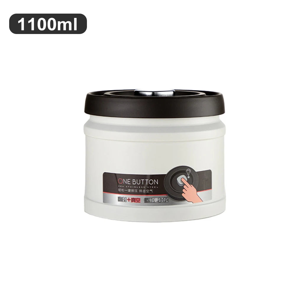 Stainless Steel Vacuum Airtight Coffee Canister – 750ml, 1100ml, 1600ml