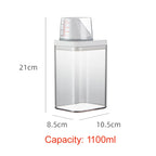 Airtight Multi-Use Storage Container with Measuring Cup – BPA-Free, Clear, 700ml to 1900ml