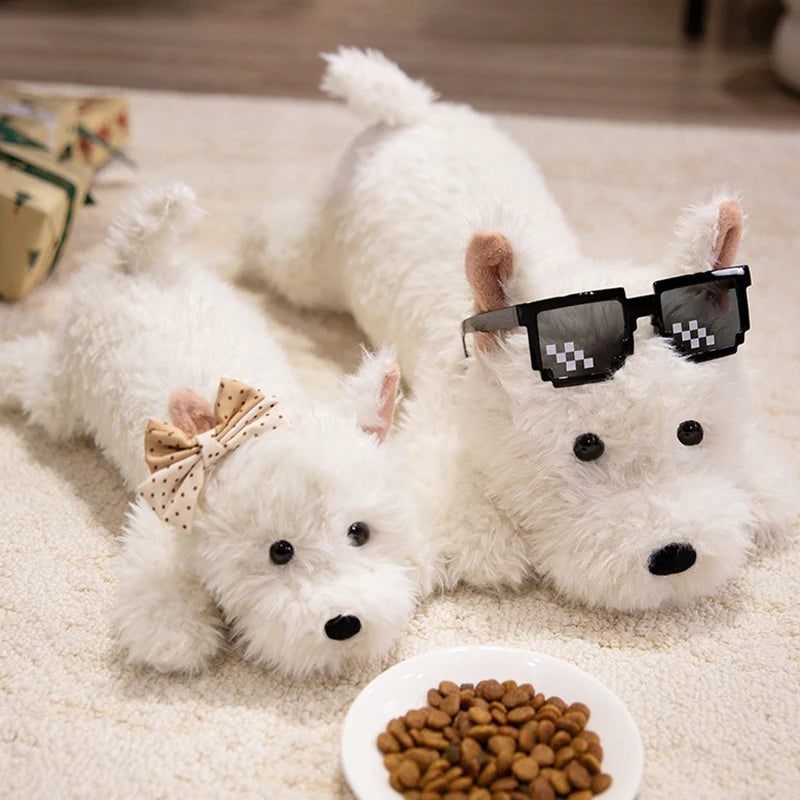 Westie Plush Stuffed Toy with Bow | West Highland White Terrier | 3 Sizes 43–90cm