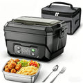 Electric Heating Lunch Box 1500ml | USB Rechargeable | Display Screen & Timer | Stainless Steel