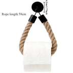 Retro Hemp Rope Toilet Roll Holder – Punchless Wall-Mounted Tissue Rack, 1pc or 2pcs