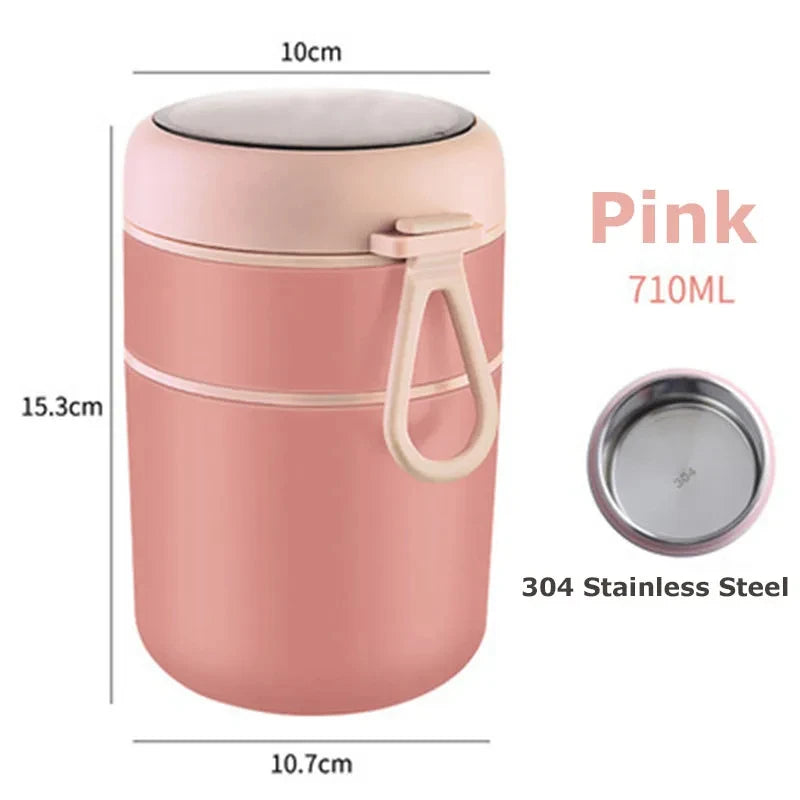 Insulated Stainless Steel Soup Thermos Jar – 530ml or 710ml, Leak-Proof Food Flask