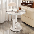 Round Metal Side Table | Moroccan Modern Style | White | With Storage