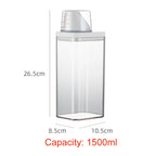 Airtight Multi-Use Storage Container with Measuring Cup – BPA-Free, Clear, 700ml to 1900ml