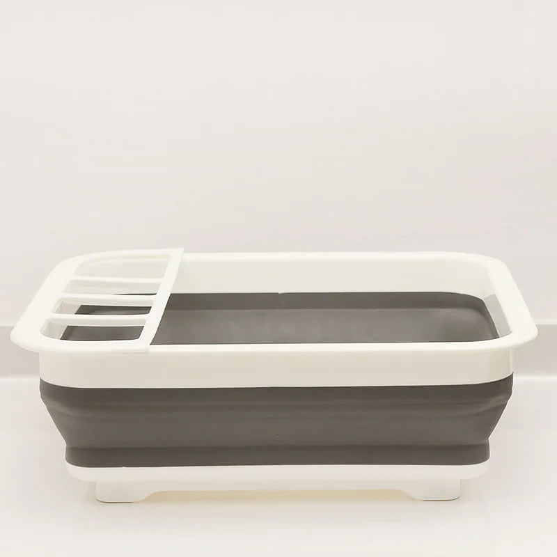 Foldable Dish Rack with Drainer – Space-Saving Kitchen Drying Rack