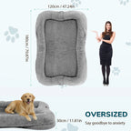 Giant Human Dog Bed | Faux Fur | Zippered Washable Cover | Non-Slip | Blanket & Storage Pocket Included | 180×120×30cm