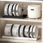 Expandable Pan and Lid Organiser Rack – Adjustable Kitchen Cabinet Storage