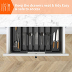 Expandable Cutlery Drawer Organizer with 8 Compartments – Adjustable 13–22 in