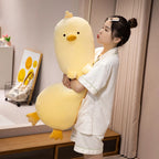 Long Duck Plush Pillow – Soft Yellow or White Bolster