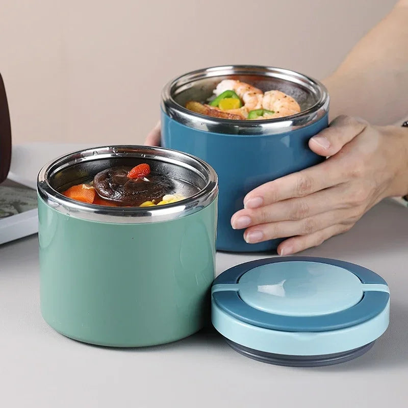 Insulated Stainless Steel Food Jar – Wide Mouth Thermos Soup Container, 630ml or 1000ml, Pink, Blue or Green