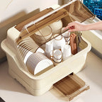 Dish Rack with Lid – Dust-Proof Countertop Organiser with Drainboard