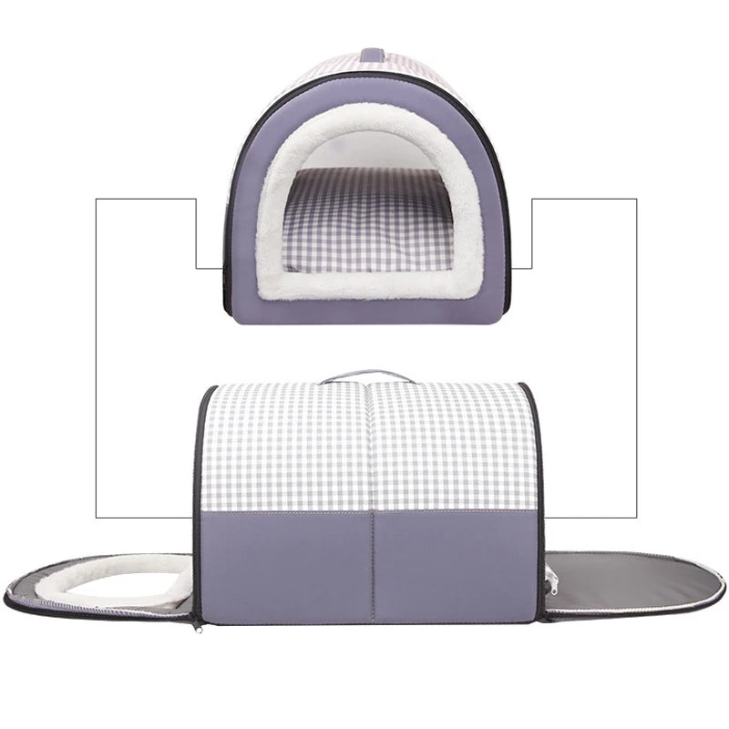 Soft Foldable Dog Cave Bed – Cosy Sleeping House for Small & Medium Dogs and Cats