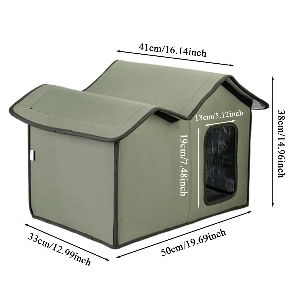Weatherproof Outdoor Cat House – Removable Roof, All-Season Shelter for Cats & Dogs