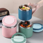 Insulated Stainless Steel Food Jar – Wide Mouth Thermos Soup Container, 630ml or 1000ml, Pink, Blue or Green