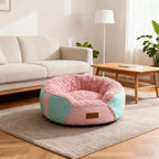 Thickened Insulated Round Cat Bed | Premium Plush | Deep Cushion | 2 Sizes | Pink, Purple, Coffee