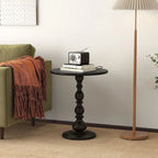 Round Wrought Iron Side Table | Vintage Nordic Style | Black | 40 cm