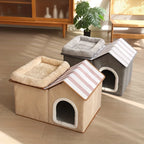 2-in-1 Cat House with Removable Top Bed