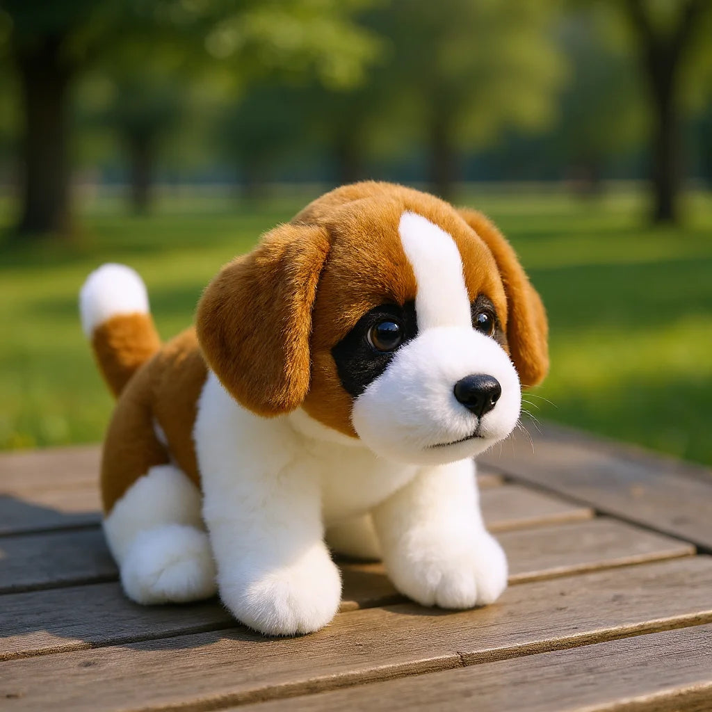 Lifelike St. Bernard Puppy Plush Stuffed Toy | 30cm | PP Cotton | CE Certified