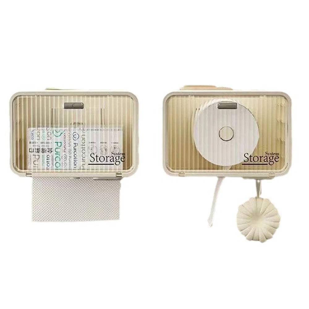 Wall-Mounted Tissue Box – Waterproof, Transparent, Bathroom Storage