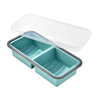 Silicone Compartment Lunch Box – Food-Grade, Microwave Safe, 2, 3 or 4 Grid, Blue