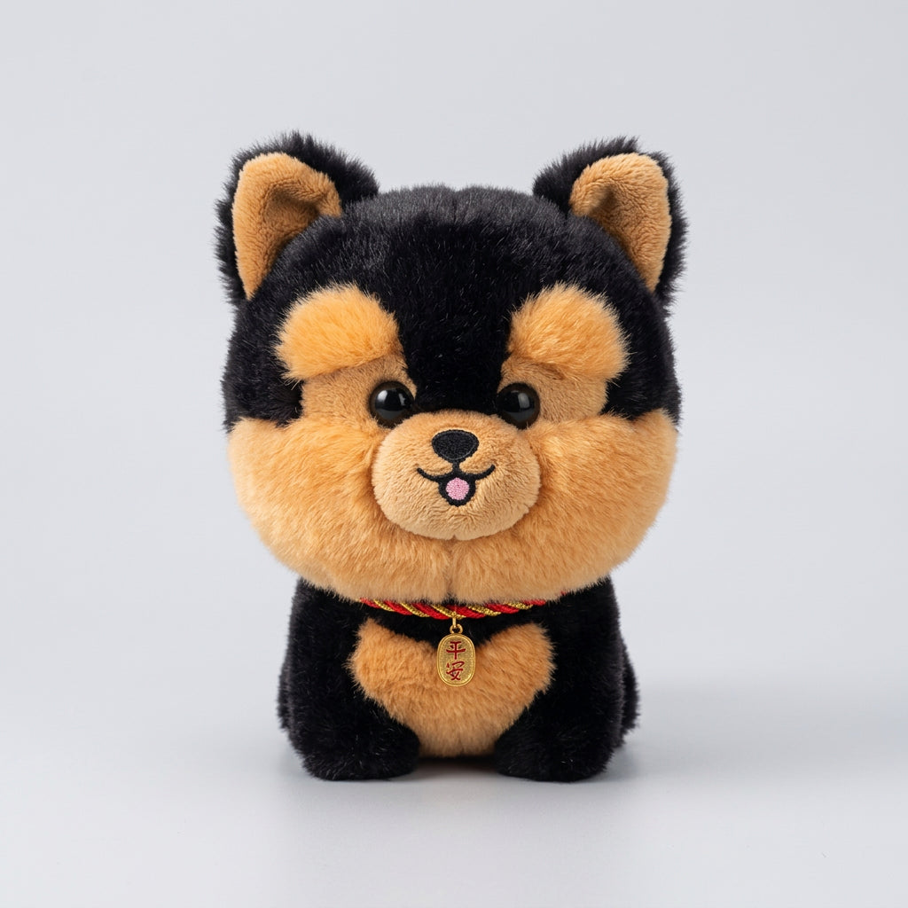 Lifelike Japanese Puppy Plush Stuffed Toy | 8 Breed-Inspired Styles | Lucky Charm Collar