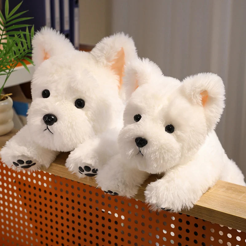 Kawaii Schnauzer & Westie Plush Stuffed Toy | Fluffy Long-Pile Coat | 2 Breeds, 2 Sizes