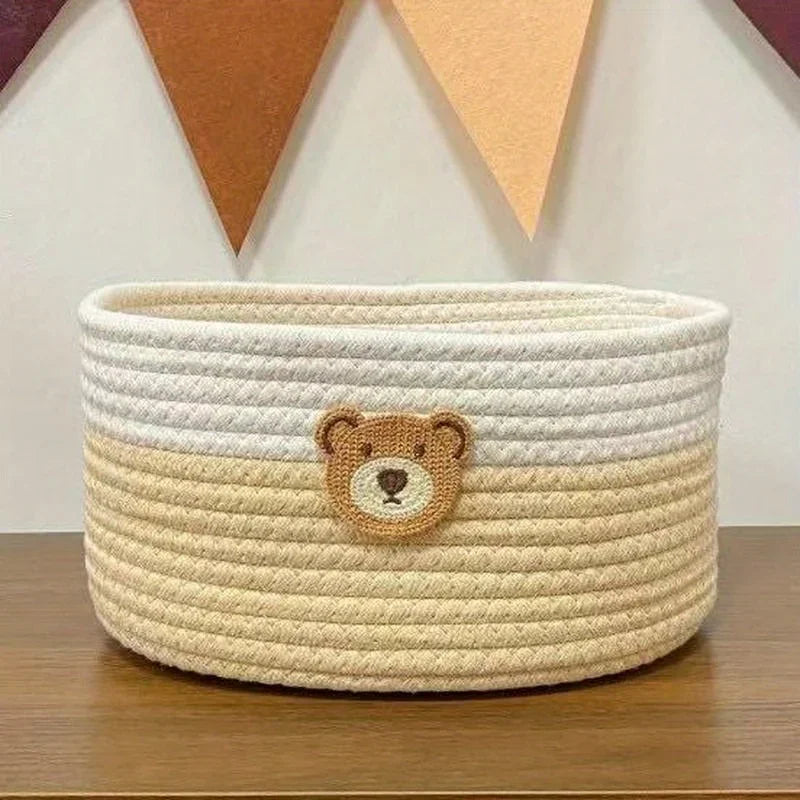 Bear Fabric Storage Basket for Toys, Clothes & Home Decor