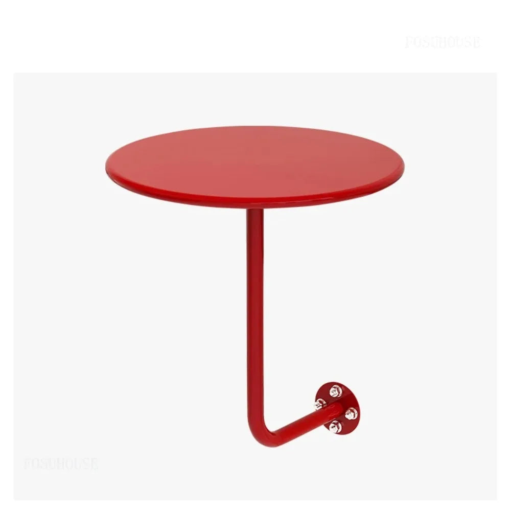 Wall-Mounted Round Floating Side Table | Iron | 6 Colours | Space-Saving