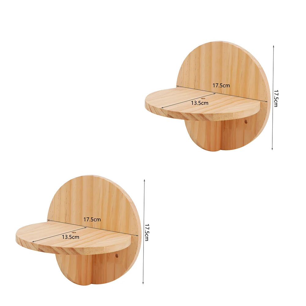 Wall-Mounted Wooden Cat Climbing Shelves – Modular Platforms, Scratching Posts & Hammock