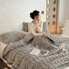 Soft Winter Fleece Blanket – Light Grey