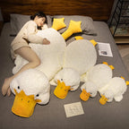 White Duck Plush Pillow – Fluffy Lying Stuffed Animal