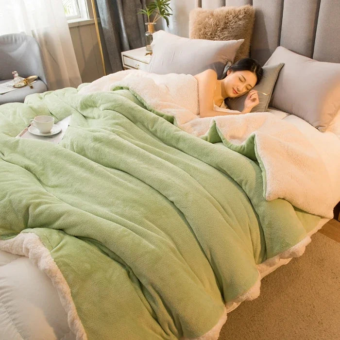 Double-Sided Fleece Throw Blanket & Duvet Cover – Anti-Pilling, Machine Washable, 12 Colours