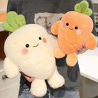 Kawaii Carrot & Turnip Plush Stuffed Toy | PP Cotton Fill | Desk Decoration | 2 Sizes
