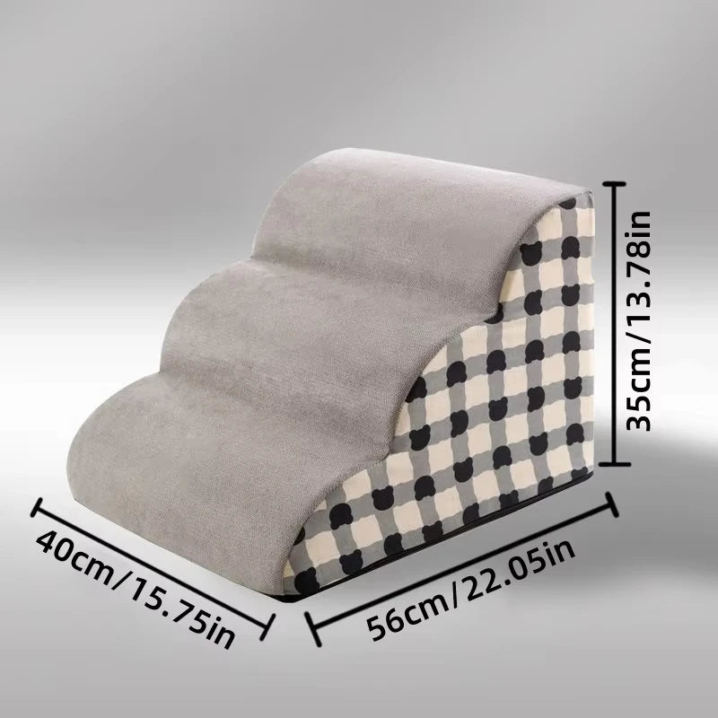 High-Density Foam Pet Stairs – Non-Slip, 2, 3 or 4 Steps for Dogs & Cats
