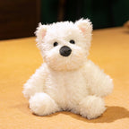 Kawaii All-White Dog Plush Stuffed Toy | Fluffy Sitting Companion | Pink Paw Accents | 2 Sizes: 33 & 45cm