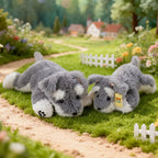 Lifelike Schnauzer Plush Stuffed Toy | Salt-Pepper Coat | Weighted & Poseable | Lying Pose | 3 Sizes: 30, 45 & 60cm