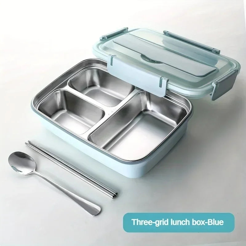 Stainless Steel Bento Lunch Box – 3-Compartment, Leakproof