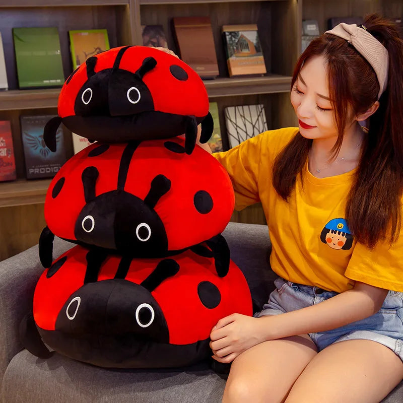 Ladybug Plush Pillow – Soft Spotted Insect in Five Colors