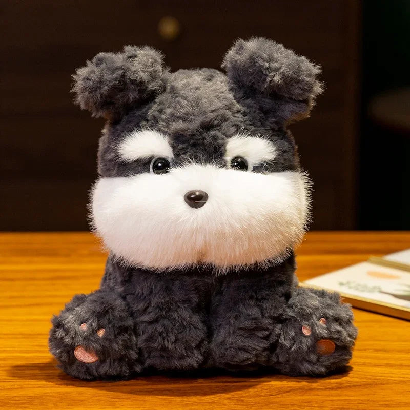 Kawaii Sitting Dog Plush Stuffed Toy | 3 Styles | Curly Fluffy Coat | Cuddly Desk Companion | 20cm
