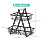 Detachable Stainless Steel Fruit Basket – Portable Bread & Fruit Bowl for Kitchen, Living Room & Desktop, Black or White