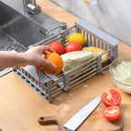 Adjustable Stainless Steel Sink Drain Rack – Over-Sink Utensil & Produce Storage