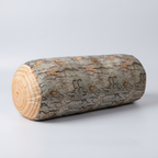 Tree Log Plush Pillow – Realistic Bark-Print Bolster