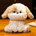 Kawaii Sitting Dog Plush Stuffed Toy | 3 Styles | Curly Fluffy Coat | Cuddly Desk Companion | 20cm