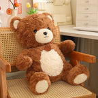 "Belong To You" Teddy Bear Plush | Caramel Brown Curly-Pile Coat | Cream Contrast Belly & Muzzle | Engraved Bear Pendant | 20cm & 25cm