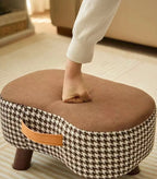 Solid Wood Cushioned Stool – Living Room Footrest & Ottoman, 6 Colours